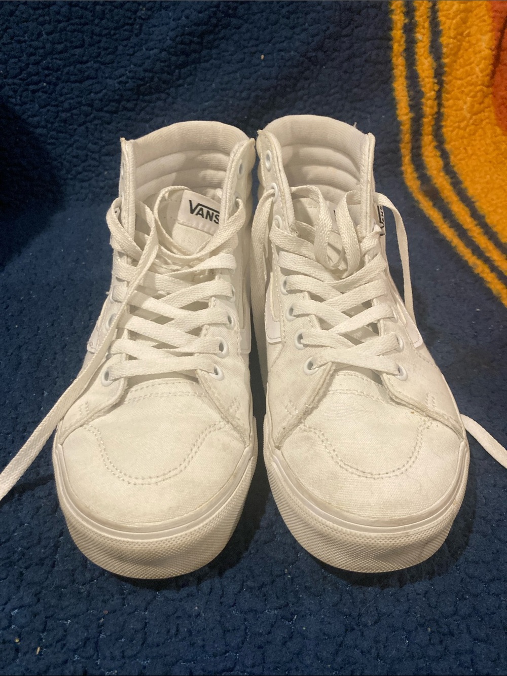 Vans White High-Top Canvas Skate Sneakers